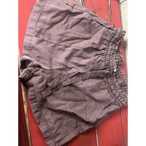 Paper Bag Hi Waist Shorts Size XS Brown‎ Tie Elastic Waist
